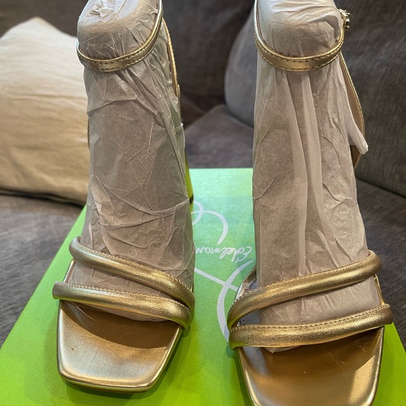 Sam Edelman Kia Block Heel Sandal, GOLD - Picture 2 of 11